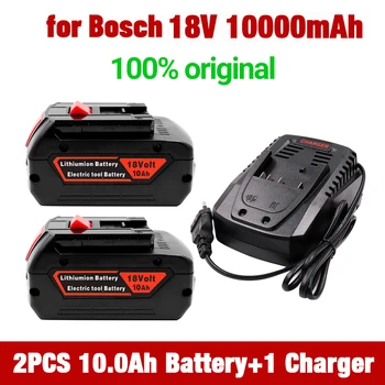 Зарядное устройство для Электродрели Bosch 18V 10000 мАч, Литий-ионный аккумулятор BAT609, BAT609G, BAT618, BAT618G, BAT614, зарядное устройство 2607336236