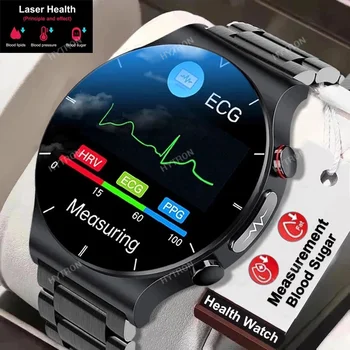 2023 Новое лазерное лечение, умные часы с тремя скоростями, мужские ЭКГ, PPG, пульсометр, отслеживание уровня сахара в крови, умные часы для Huawei Xiaomi