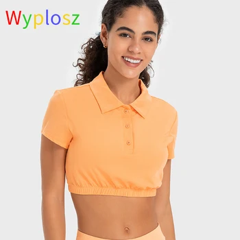 Женская футболка для йоги Wyplosz для спортзала, Удобная Спортивная одежда для Фитнеса, быстросохнущая, Поло с втягиванием талии, Модная вентиляция, Бесплатная Доставка