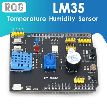 DHT11 LM35 Датчик температуры и влажности Многофункциональный адаптер платы расширения Для Arduino UNO R3 RGB LED ИК-приемник Зуммер I2C