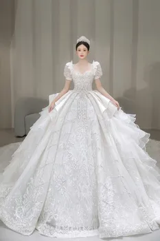 Ltt Коллекция 2023 Кристаллы Бальное платье Принцессы Кружевные Свадебные Платья Для Новобрачных