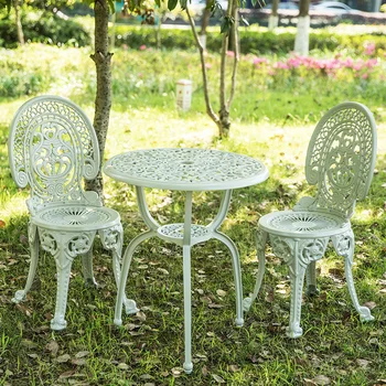 Уличные садовые столы и стулья из алюминиевого сплава Съемный набор мебели для патио на балконе апарт-отеля