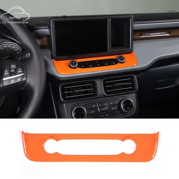 Для Ford Maverick 2022 ABS Оранжевый Автомобильный Стайлинг Рамка с мультимедийной кнопкой Центрального управления, декоративная наклейка, Аксессуары для интерьера