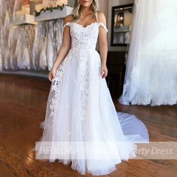 элегантное свадебное платье в виде сердца, свадебное платье с кружевной аппликацией, свадебное платье Robe De Mariee, платье невесты