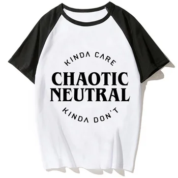 Женская футболка с хаотичным нейтральным рисунком, топ с комиксами, женская японская одежда