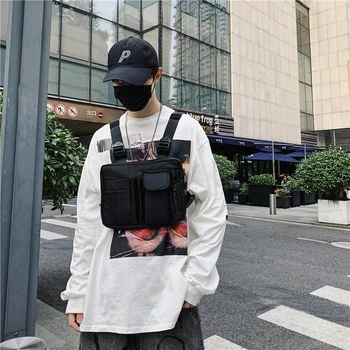 Новая уличная трендовая мужская и женская жилетная сумка в стиле хип-хоп, тактический функциональный рюкзак, инструментальный локомотив, нагрудная сумка, ранец