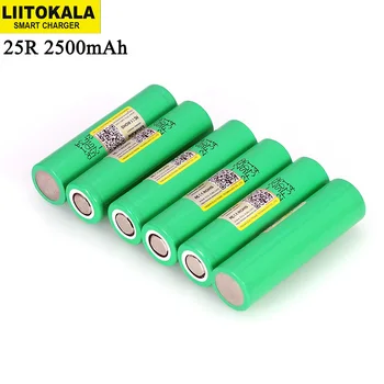 6ШТ Liitokala INR18650-25R 18650 2500 мАч 3,6 В литиевая аккумуляторная батарея 20A разрядные батареи