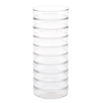 10 шт. стерильные чашки Петри с крышками для лабораторной тарелки с бактериальными дрожжами 55 мм x 15 мм
