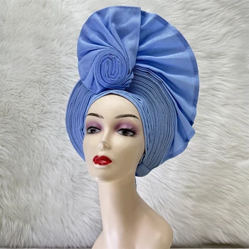 Авто Африканская повязка на голову Gele Aleady, Нигерийский платок, Тюрбан для свадьбы и вечеринки