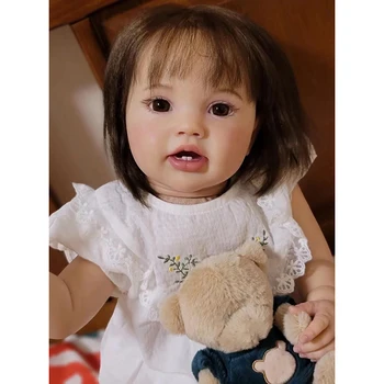 24-Дюймовая Кукла Reborn Baby для малышей, Новорожденная Лотти Принцесса, Реалистичный Мягкий на Ощупь 3D Тон кожи с видимыми венами, художественная кукла