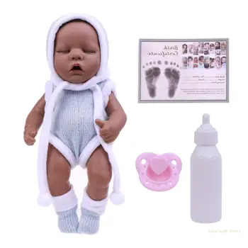 Y4UD Черная детская кроватка для девочки, виниловая экологически чистая реалистичная приятная игрушка для младенцев