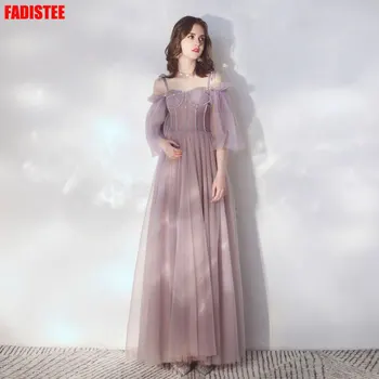 Элегантные платья для выпускного вечера Vestido de Festa, сексуальное длинное вечернее платье de mariee, халат для причастия, халат с бусинами, осень 2020