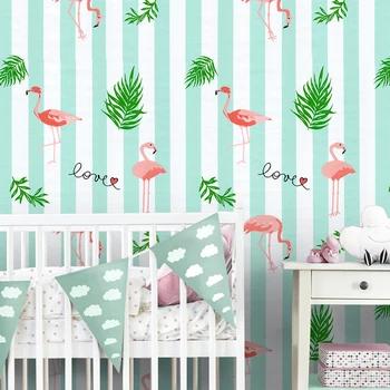 Отклейте и приклейте обои с пальмой Фламинго, Съемная виниловая самоклеящаяся контактная бумага для декора детской спальни