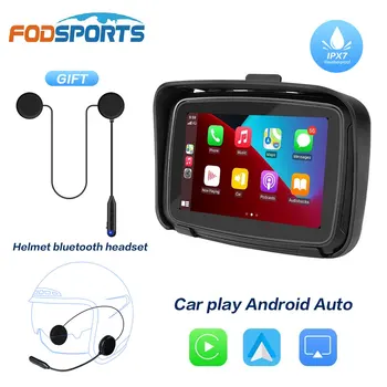 Fodsports 5-дюймовый мотоцикл Беспроводной Carplay Android Auto Портативный Навигационный GPS-экран Moto Bike Водонепроницаемый GPS-дисплей