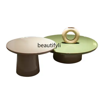 zq Размер круглый Чайный столик Комбинированная гостиная Современная минималистичная мебель из массива дерева в скандинавском стиле