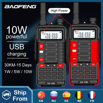 BaoFeng Портативная рация UV-10R Двухсторонний CB радиопередатчик Дальнего Действия UV10R 28CH VHF UHF 136-174 МГц 400-520 МГц Двухдиапазонное радио
