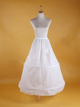 Для новобрачных Базовое свадебное платье с 2 обручами без сетки, Кринолин, Нижняя юбка, комбинация