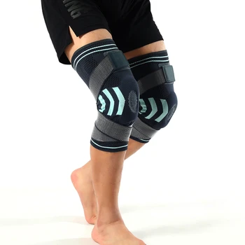 Спортивная защита колена, поддерживающий бандаж, кронштейн из эластичного нейлона, Спортивное мужское облегающее колено, подходит для баскетбола, фитнеса