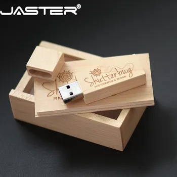 JASTER (бесплатный пользовательский логотип) Фотография деревянный usb + коробка usb флэш-накопитель memory stick флешка 8 ГБ 16 ГБ 32 ГБ свадебные подарки