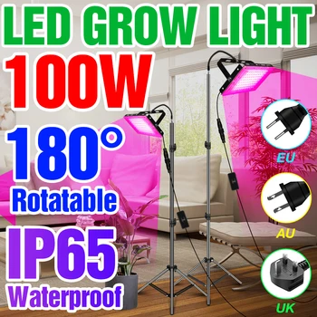 220V LED Grow Lights IP65 Водонепроницаемая Фитолампа Семена Цветов Гидропонные Растения Свет Для Овощей Тепличные Палатки Растущая Лампа