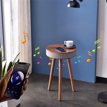 Умный журнальный столик с Bluetooth-динамиком, маленький журнальный столик, беспроводной заряд мобильного телефона, креативный диван, маленький круглый столик