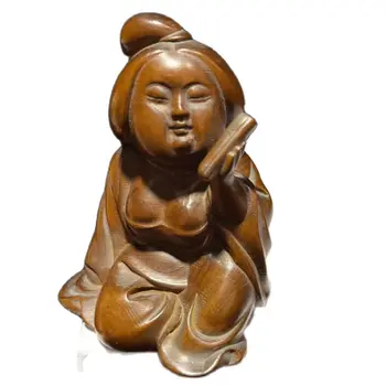 статуэтки династии Тан статуя красивой Сексуальной женщины антикварная резьба по дереву декор скульптура статуя для учебы гостиная офисный стол