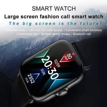 Умные часы T12 для мужчин и женщин с Bluetooth-Вызовом с Большим 1,81-дюймовым экраном, Настраиваемый Коммутируемый фитнес-трекер для определения состояния здоровья