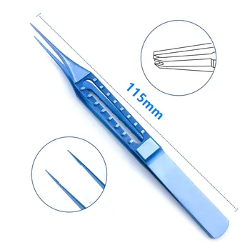 Титановые прямые Шовные щипцы 1ШТ 115 мм 0,12 мм Хирургические Пинцеты для зубов Офтальмологические инструменты