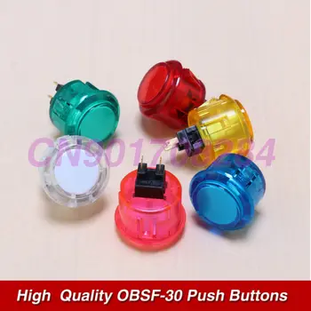 6x Новых 30 мм прозрачных кнопок OEM, замена для аркадной кнопки Sanwa OBSF-30, выбор из 6 цветов