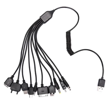 Многоконтактный Кабель Зарядное Устройство USB Кабель-адаптер Кабель для передачи данных Шнур 10 В 1 Многофункциональный USB-кабель для передачи данных Универсальный