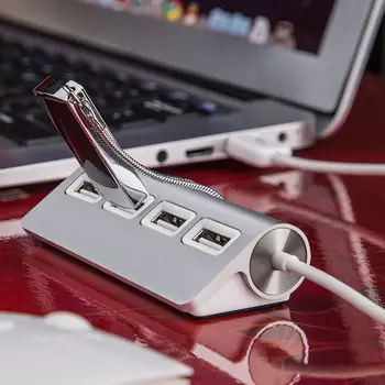 горячий USB-концентратор, высококачественный алюминиевый USB-концентратор с 4 портами и 11-дюймовым экранированным кабелем для iMac, MacBook, ПК и ноутбуков