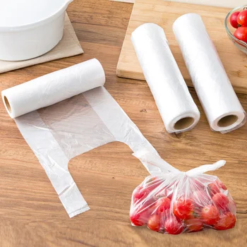 100ШТ Прозрачные Рулонные Пластиковые Пакеты для сохранения свежести Вакуумной пищевой упаковки 3 Размера, Пакеты для хранения продуктов с ручкой, сохраняющие свежесть ZXH