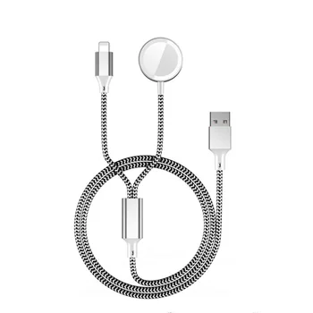 Портативный Беспроводной Зарядный кабель 2 в 1 для зарядного устройства iphone быстрая зарядка apple watch charger серии 6/5/4/3/2/1 apple watch charge