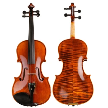 Высококачественная натуральная скрипка в полоску из клена, полностью покрытая спиртовой краской ручной работы, Violino 4/4 3/4, естественно высушенная 20-летним брендом TONGLING