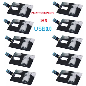 10 шт./лот USB3.0 ABS Кредитная карта USB Флэш-накопитель 4 ГБ 8 ГБ 32 ГБ Флешка Персонализированная Свадебная фотография в подарок