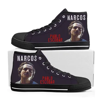 Кроссовки Narcos с высоким берцем, Мужские женские Подростковые Высококачественные парусиновые кроссовки Pablo Escobar, парная обувь, Повседневная обувь на заказ