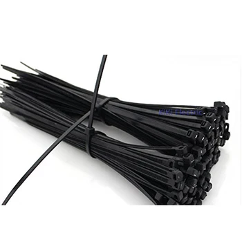 250 шт./лот, 5 * 500 мм, нейлоновые кабельные стяжки для электрического провода/кабеля, самоблокирующиеся, черные, 50 см, проволочные стяжки на молнии