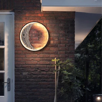 Светодиодный уличный водонепроницаемый ландшафтный настенный светильник современное крыльцо наружный настенный светильник садовая лампа вилла IP65 moon Алюминиевые настенные бра