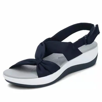 Sandaleas De Mujer / Летние Новые Сандалии, Женская Европейская мода, Женская обувь на танкетке, Простые повседневные сандалии размера Плюс 43 для женщин 2022