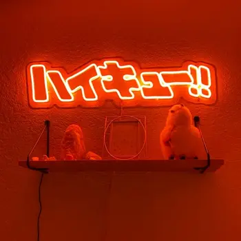 Японская анимационная открытка wowi, неоновая световая вывеска, цвет на заказ, подарок на день рождения, украшение стен дома, милая лампа ручной работы, персонализированная фле
