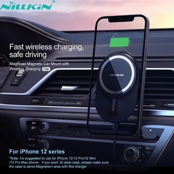Магнитный держатель NILLKIN для iPhone 12 Pro Max, автомобильный держатель телефона Для iPhone 13 Pro Max, магнитная подставка для быстрого беспроводного зарядного устройства