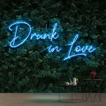 OHANEONK Настройте неоновую вывеску Drunk In Love Персонализируйте светодиодные неоновые вывески для Свадьбы, вечеринки, домашнего декора, бара, магазина