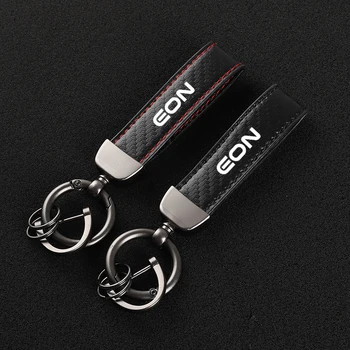 Новый брелок с эмблемой из натуральной кожи для стайлинга автомобилей, брелки для ключей Hyundai EON с логотипом, автомобильные Аксессуары
