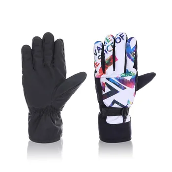 Новые лыжные перчатки для мужчин и женщин, теплые водонепроницаемые Ветрозащитные перчатки для взрослых, для альпинизма, для велоспорта, Плюшевые варежки, противоскользящие перчатки из искусственной кожи