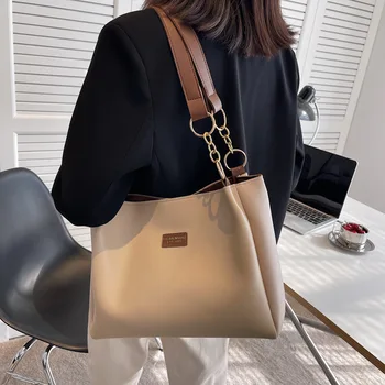 Женская сумка-тоут 2023, Новая модная Простая сумка через плечо большой емкости, Повседневная женская роскошная сумка