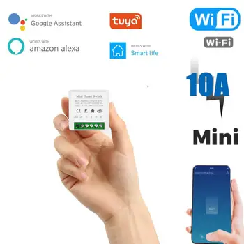 2 gang Tuya WIFI Мини-переключатель 10A Smart Switch Модуль Поддержки Двухстороннего Управления APP Control Работа С Alexa Google Home Яндекс Алиса