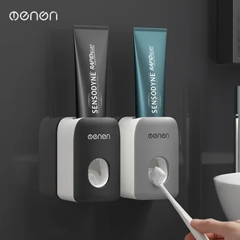 Креативный автоматический набор для выдавливания зубной пасты, настенная стойка для зубной пасты без перфорации, полка для ванной комнаты, ленивый артефакт для выдавливания