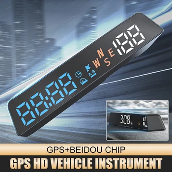 Автомобильный HUD GPS Приборная панель, Головной Дисплей, Цифровой Спидометр, Отображение времени, Высоты, Сигнализация Превышения скорости, USB Plug & Play, Автоаксессуары