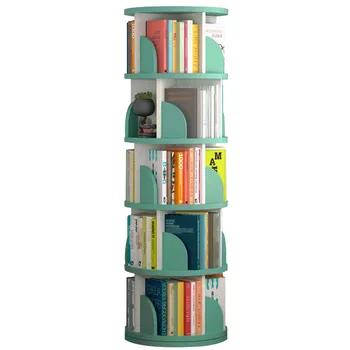 Вращающаяся книжная полка 360 градусов, книжный шкаф, напольная полка, простой многослойный креативный домашний студенческий книжный шкаф