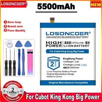 LOSONCOER Аккумулятор емкостью 5500 мАч для мобильного телефона Cubot KingKong Power X30 P30 MAX 2
